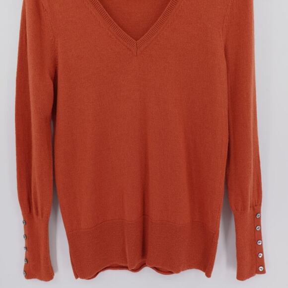 Susan Bristol Merino Wool Sweater Medium Rust Italian Timeless Modest - Picture 6 of 16